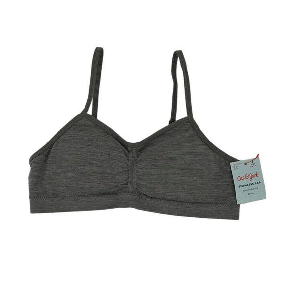 Cat & Jack Girls Seamless Lined Cami Bra Bralette Size Small (6) Gray Top NWT - Picture 1 of 5